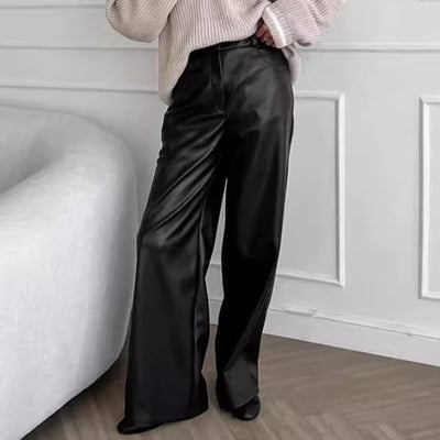 Rebeca  Black Leather Pants