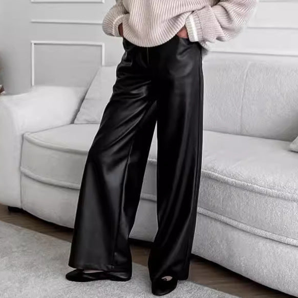 Rebeca  Black Leather Pants