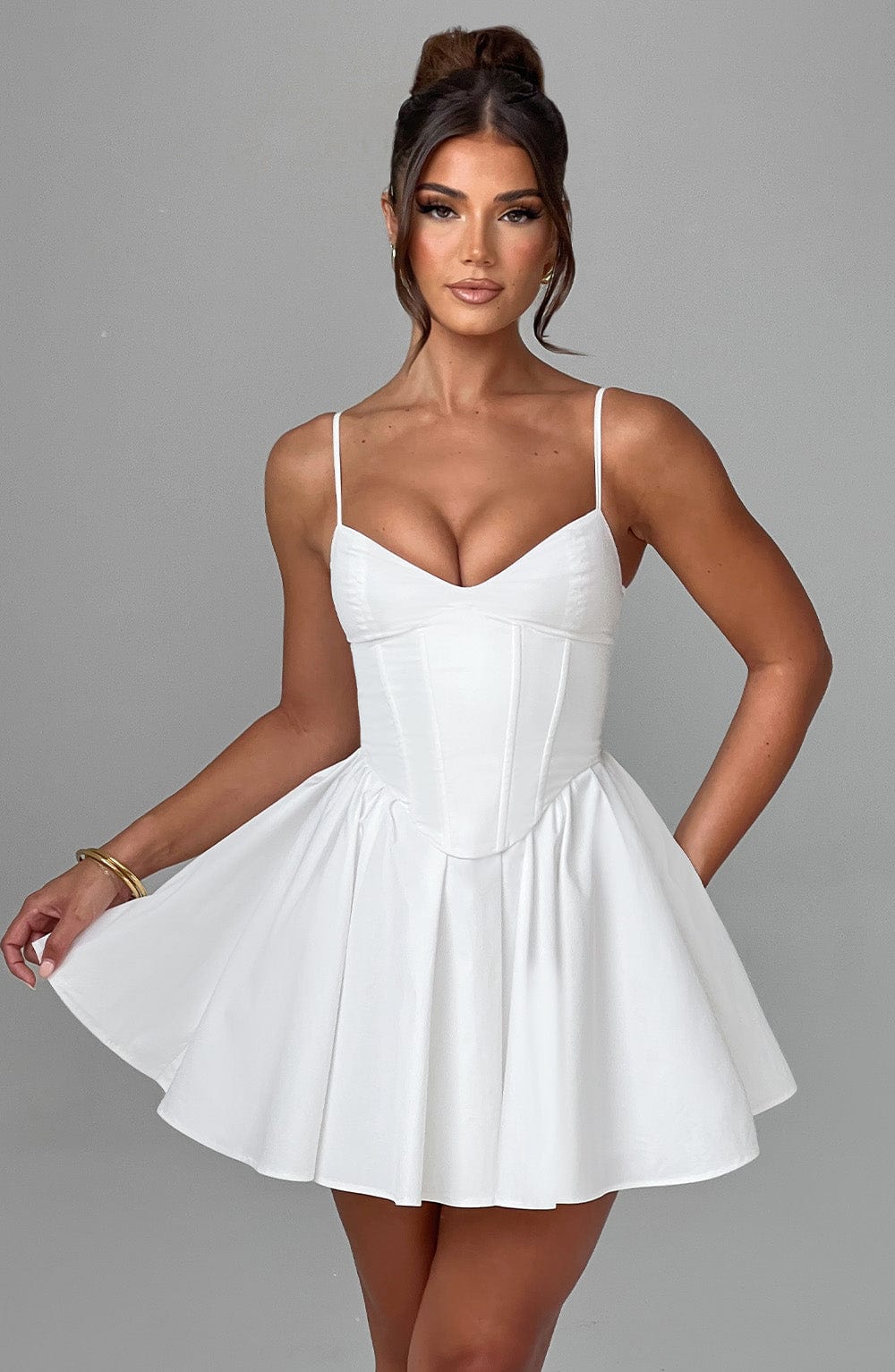 babyboo white mini dress Asha Continuiti detachable sleeves In case you missed her,