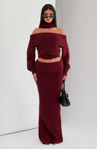Andie Maxi Skirt - Burgundy Skirt Babyboo Fashion Premium Exclusive Design