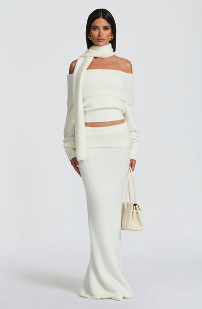 Andie Maxi Skirt - Ivory Skirt Babyboo Fashion Premium Exclusive Design