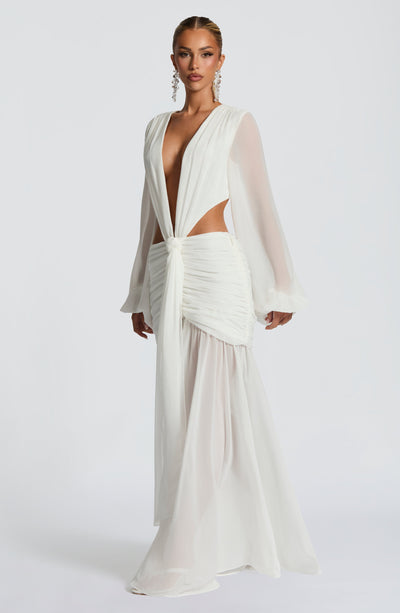 Andrina Maxi Dress - Ivory Dress Babyboo Fashion Premium Exclusive Design