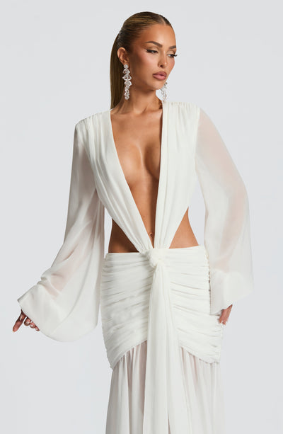 Andrina Maxi Dress - Ivory Dress Babyboo Fashion Premium Exclusive Design