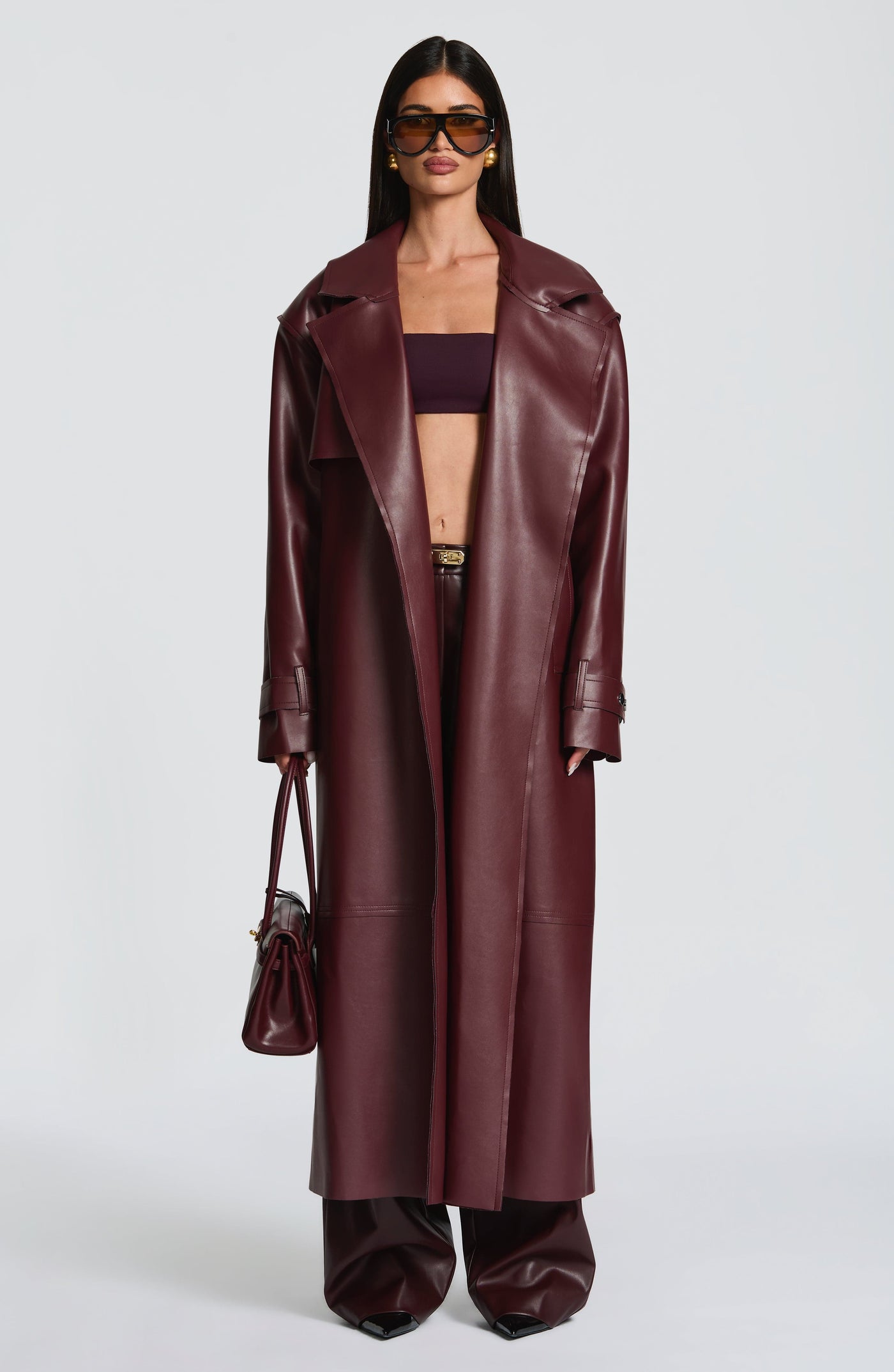 Bridget Trench Coat - Plum Jacket Babyboo Fashion Premium Exclusive Design