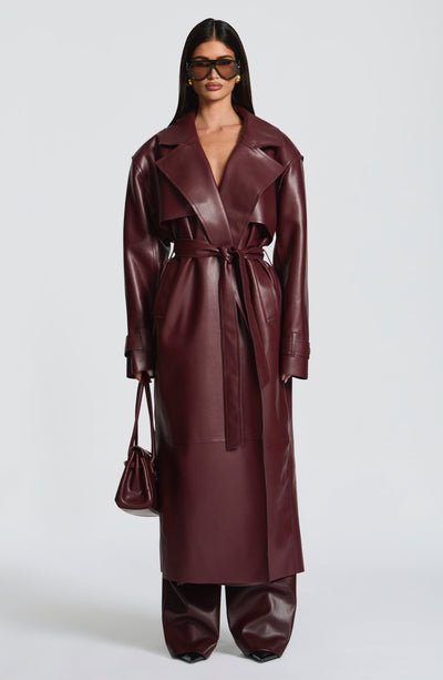 Bridget Trench Coat - Plum Jacket XS Babyboo Fashion Premium Exclusive Design