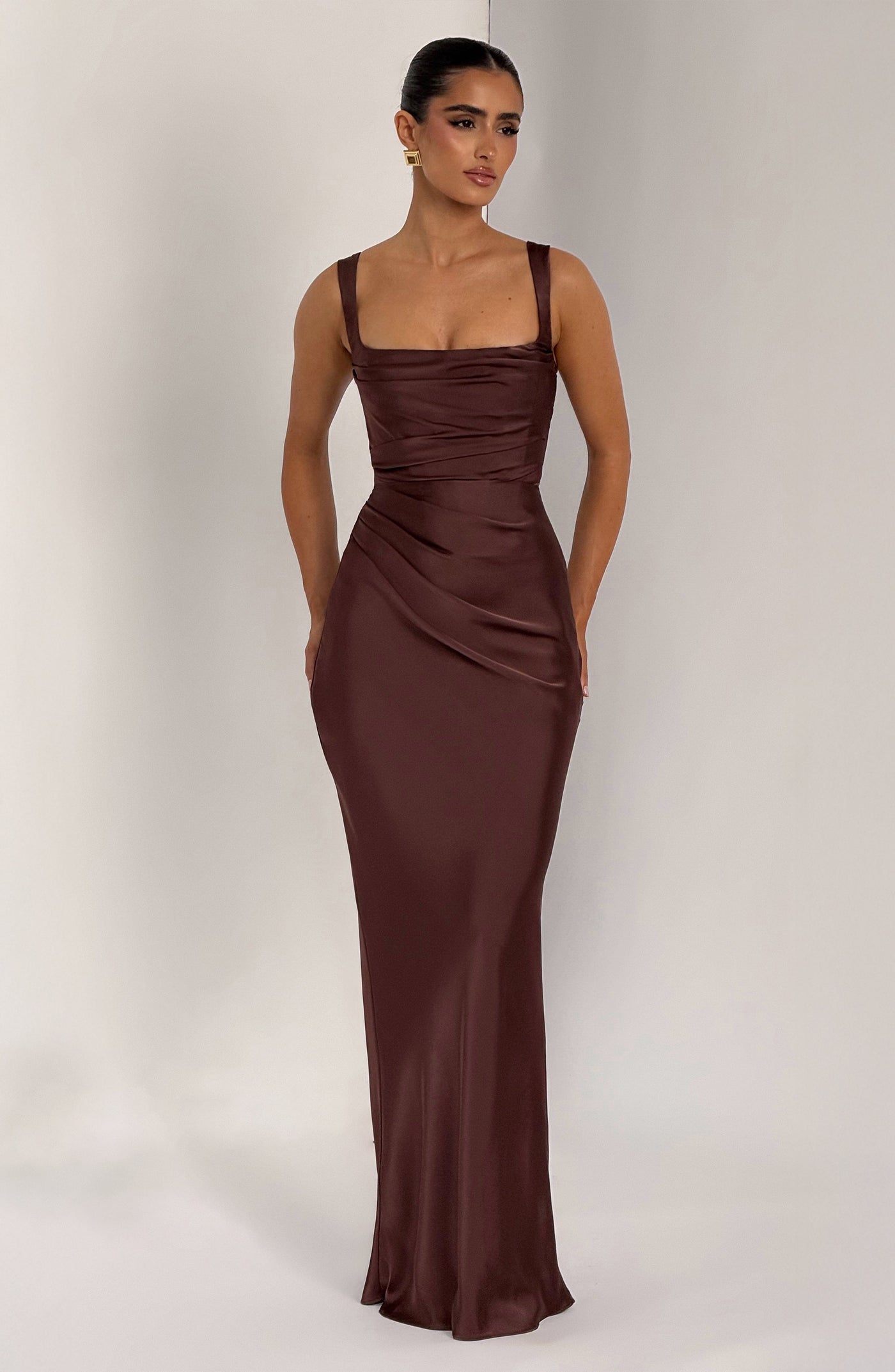 Calanthe Maxi Dress - Plum Brown Dress Babyboo Fashion Premium Exclusive Design