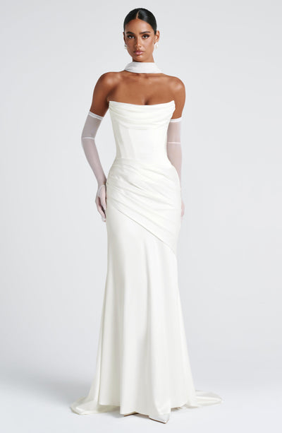 Kensington Maxi Dress - Ivory Dress Babyboo Fashion Premium Exclusive Design