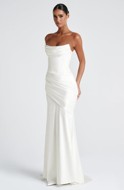 Kensington Maxi Dress - Ivory Dress Babyboo Fashion Premium Exclusive Design