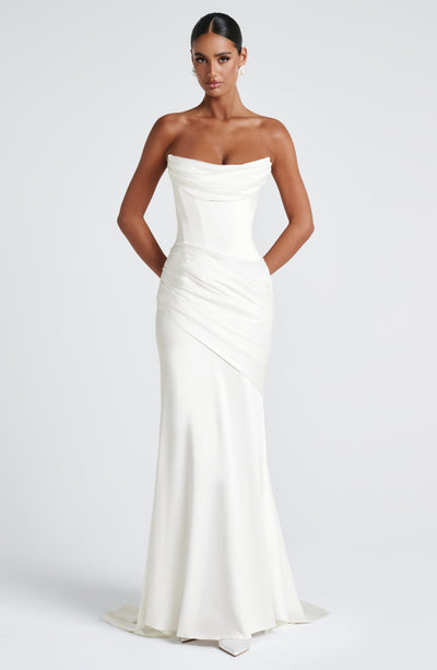 Kensington Maxi Dress - Ivory Dress Babyboo Fashion Premium Exclusive Design