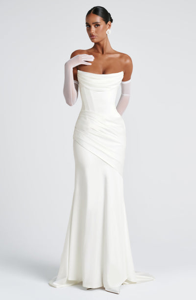 Kensington Maxi Dress - Ivory Dress Babyboo Fashion Premium Exclusive Design