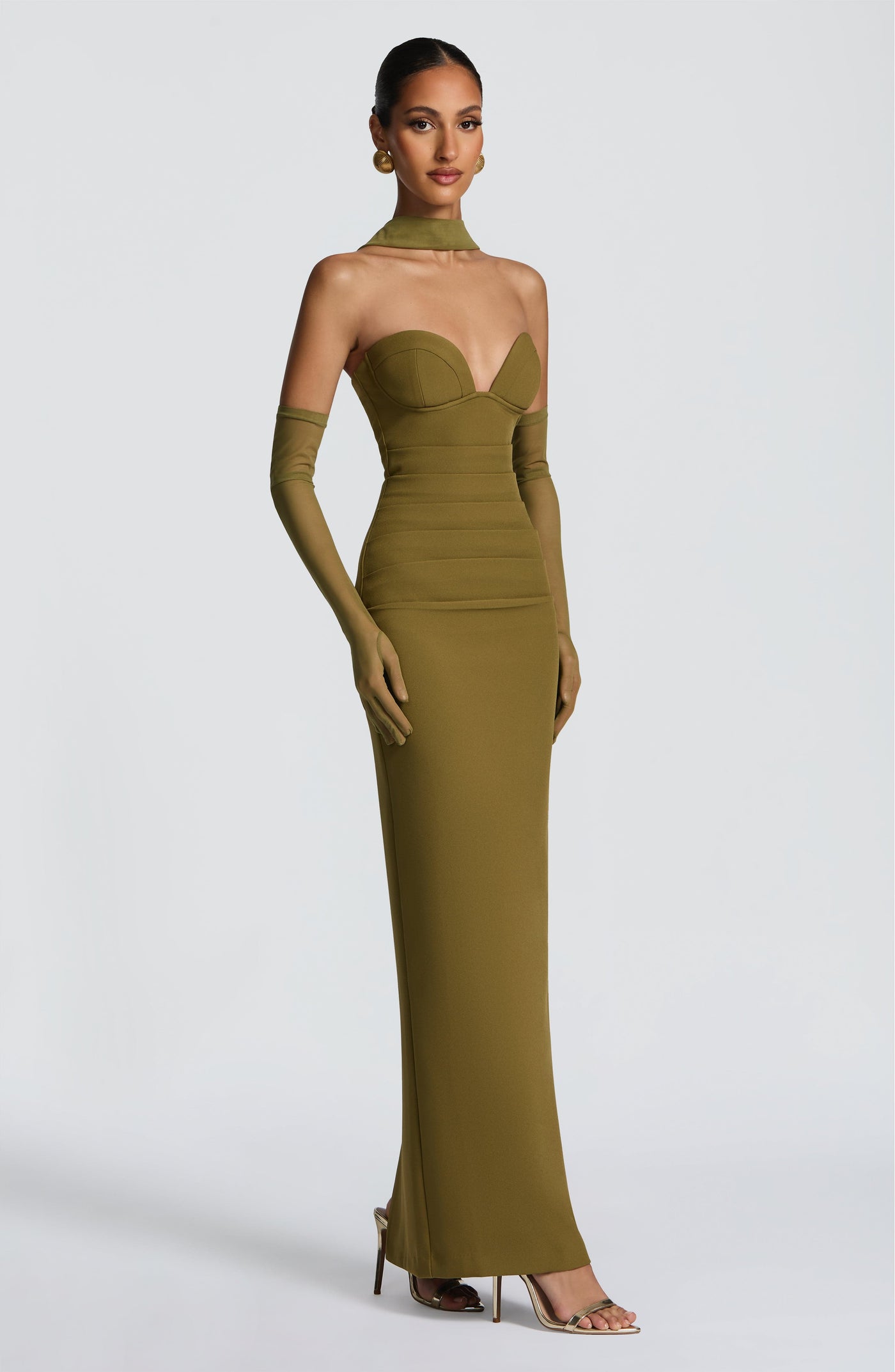 Lindsey Maxi Dress - Deep Olive Dress Babyboo Fashion Premium Exclusive Design