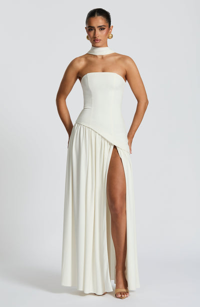 Maliyah Maxi Dress - Ivory Dress Babyboo Fashion Premium Exclusive Design