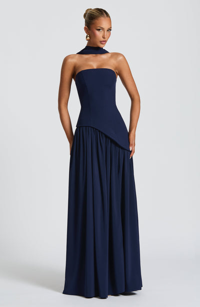 Maliyah Maxi Dress - Navy Dress Babyboo Fashion Premium Exclusive Design