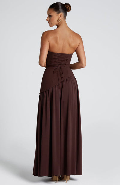 Maliyah Maxi Dress - Plum Brown Dress Babyboo Fashion Premium Exclusive Design