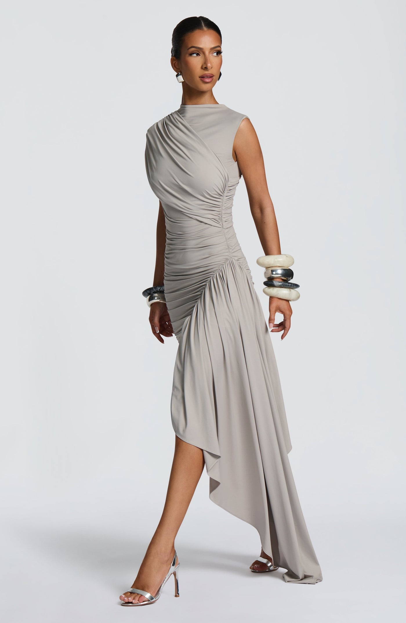 Marnie Mini Dress - Light Grey Dress Babyboo Fashion Premium Exclusive Design