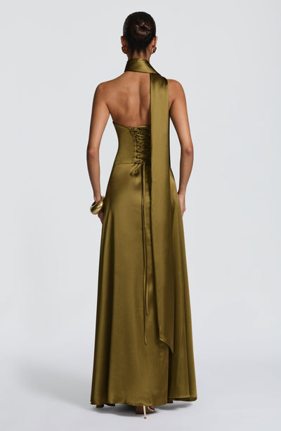 Morven Maxi Dress - Deep Olive Dress Babyboo Fashion Premium Exclusive Design