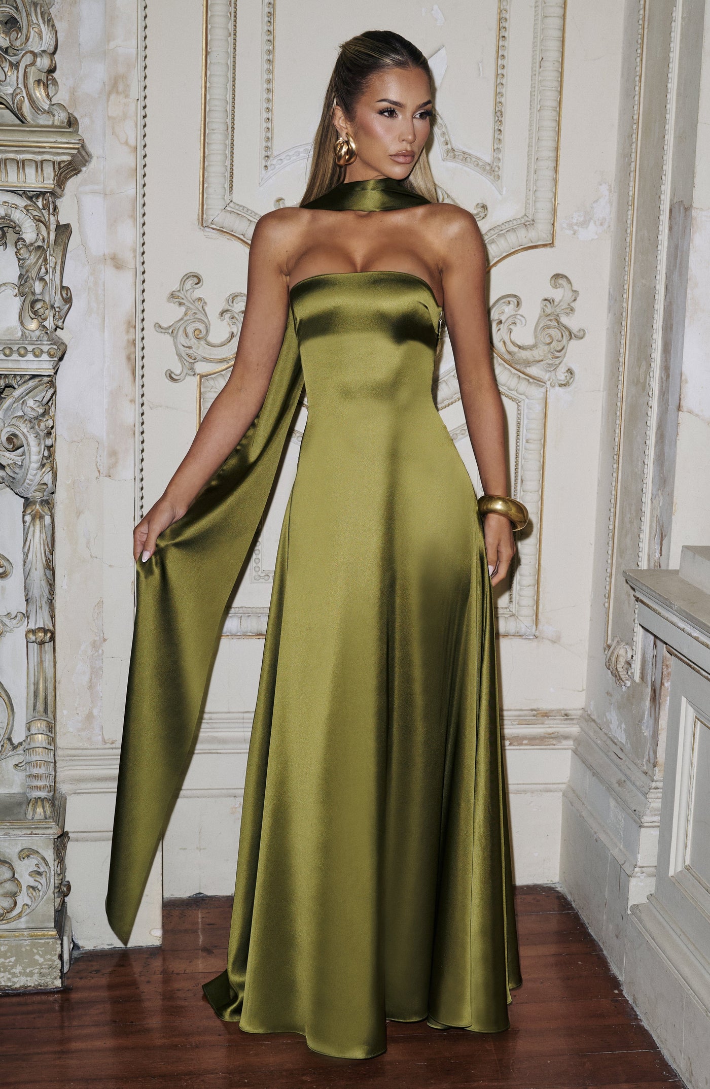 Morven Maxi Dress - Deep Olive Dress Babyboo Fashion Premium Exclusive Design