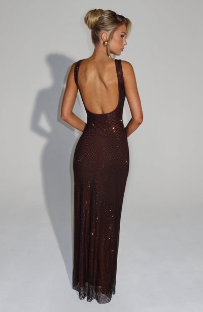 Petra Maxi Dress - Plum Brown Dress Babyboo Fashion Premium Exclusive Design