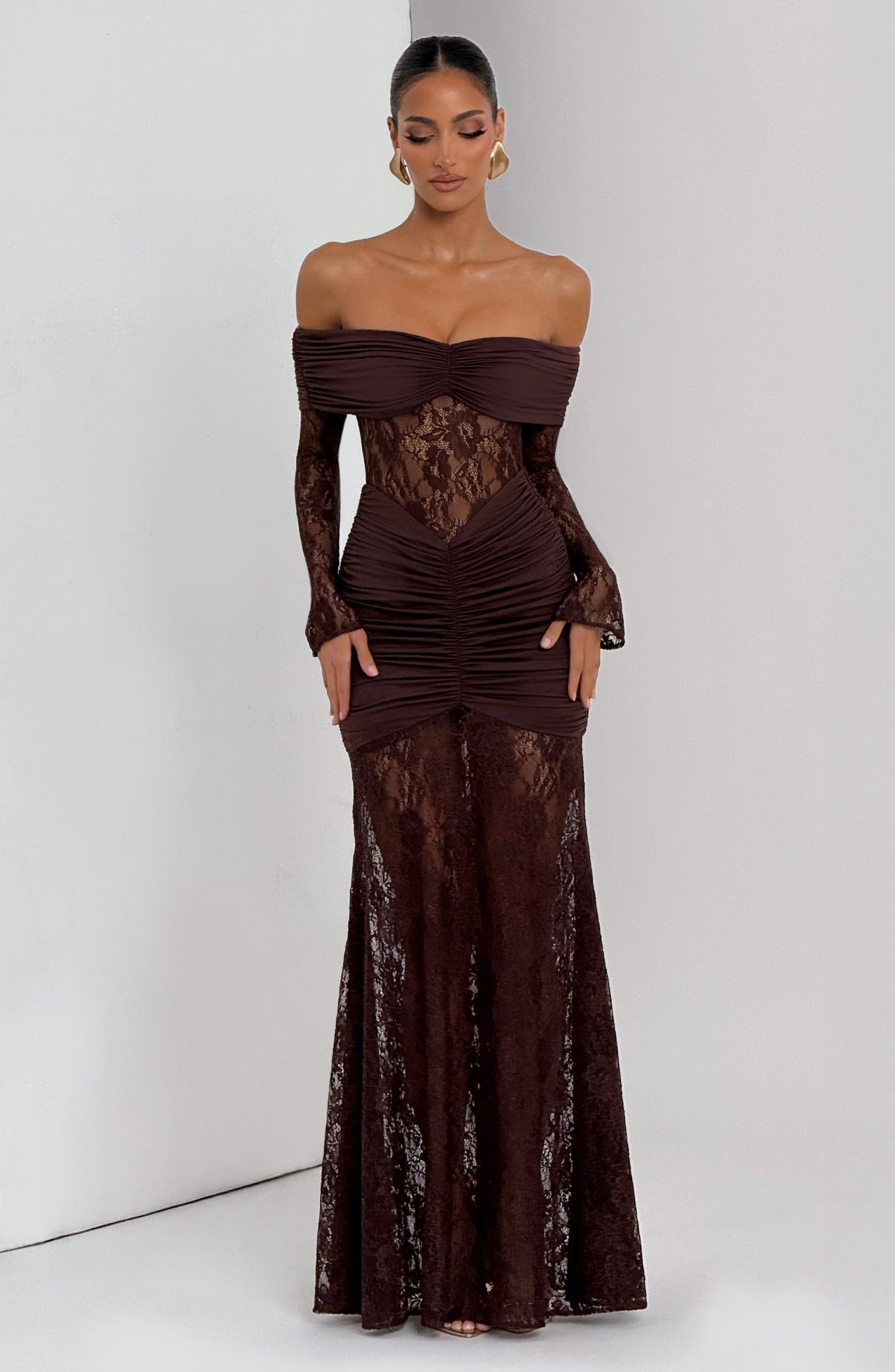 Sauline Maxi Dress - Plum Brown Dress Babyboo Fashion Premium Exclusive Design