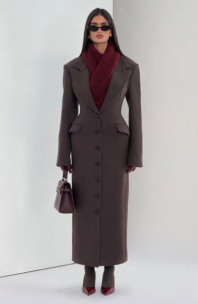 Ursula Coat - Plum Brown Jacket Babyboo Fashion Premium Exclusive Design