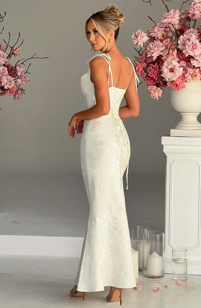 Whitney Maxi Dress - Ivory Dress Babyboo Fashion Premium Exclusive Design