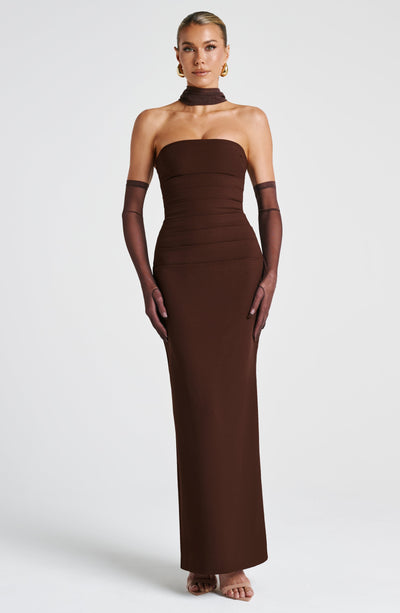 Yulia Maxi Dress - Plum Brown Dress Babyboo Fashion Premium Exclusive Design