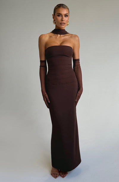 Yulia Maxi Dress - Plum Brown Dress Babyboo Fashion Premium Exclusive Design